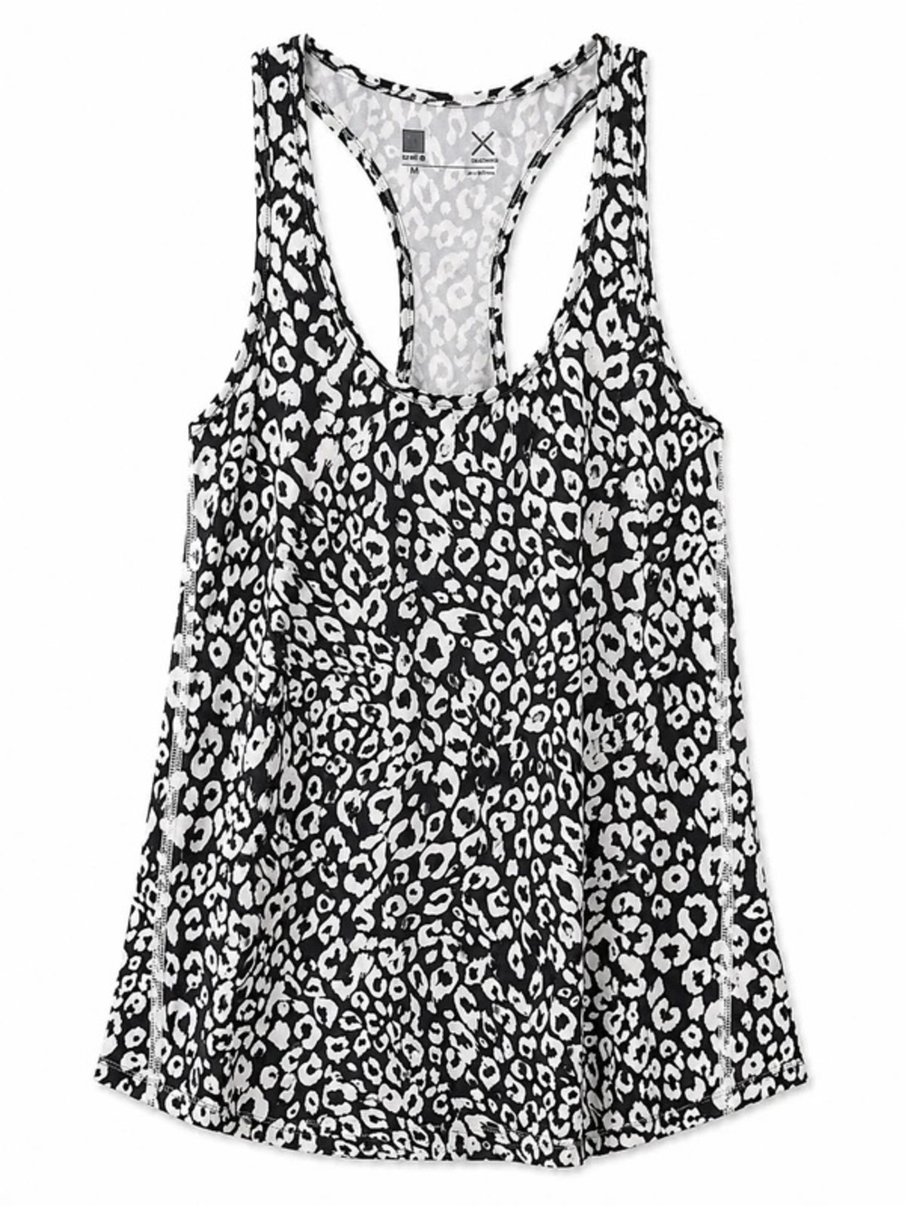 Xersion Black White Leopard Print Racerback Athletic Tank XS NWOT